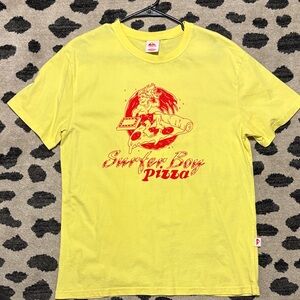 Surfer Boy Pizza Yellow Graphic Tee